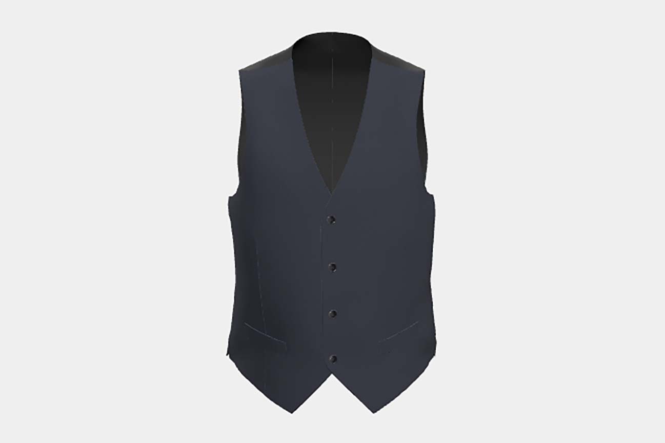 Made to measure solaro 130s blue wool vest Caccioppoli