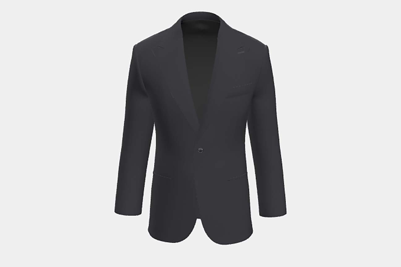 Veste tailleur en laine bleue 110s Canonico