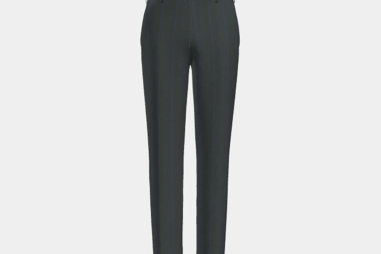 Pantalon en laine des années 130 sur mesure à fines rayures vertes Caccioppoli