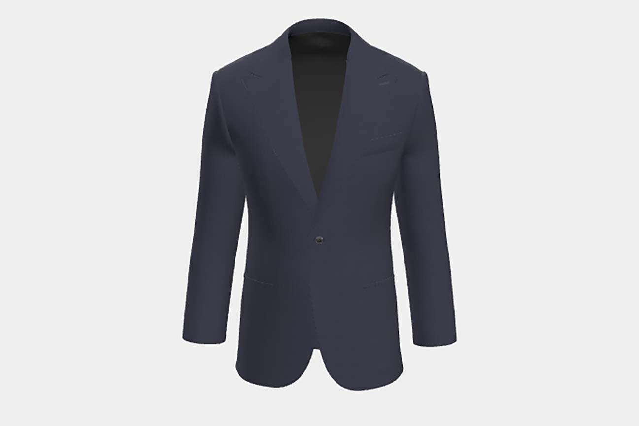 Veste tailleur en laine bleue 110s Canonico