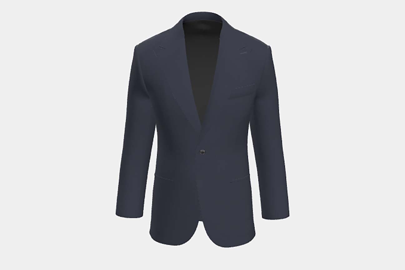 Veste tailleur en laine bleu Canonico années 120