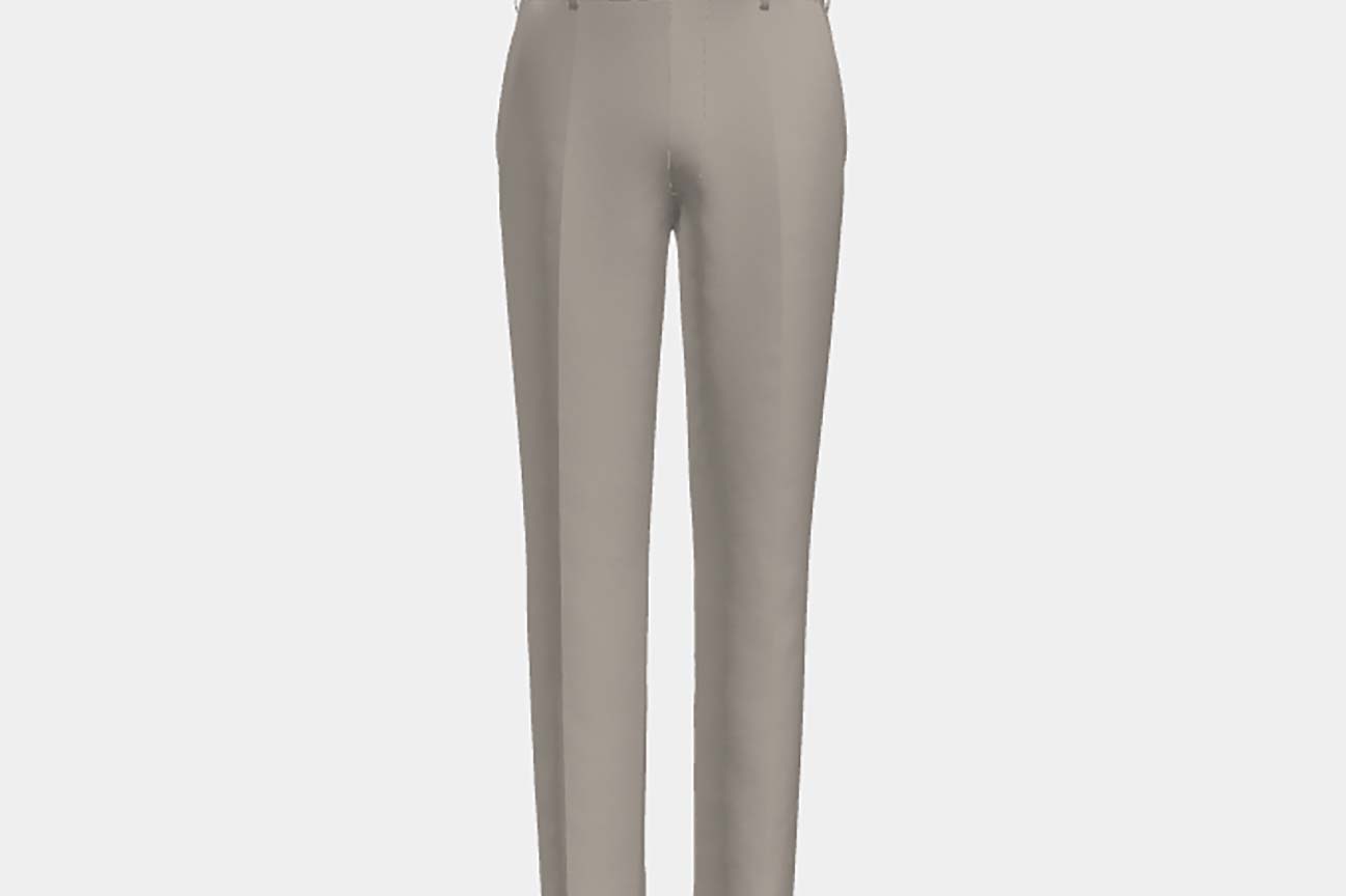Pantalon tailleur en laine et soie beige années 150 Caccioppoli
