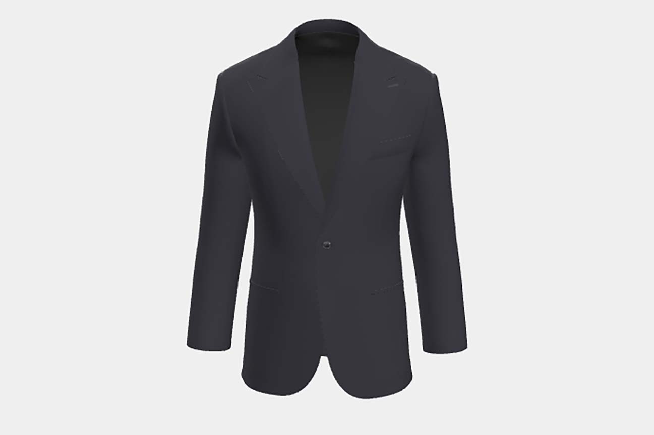 Veste tailleur en laine bleue années 130 Caccioppoli
