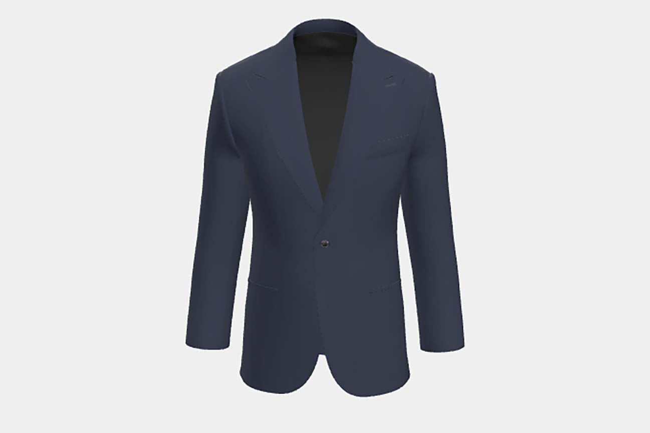 Veste tailleur en laine et soie années 150 bleu Caccioppoli
