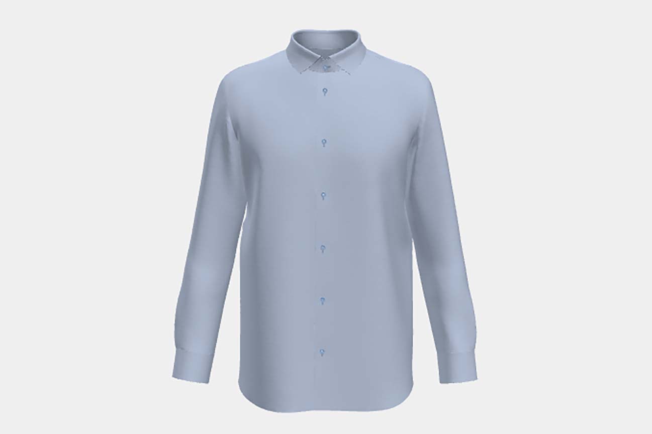 Chemise ajustée en oxford de coton bleu clair