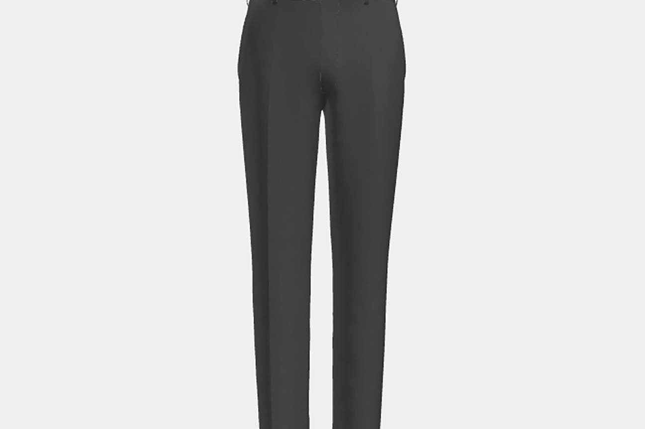 Pantalon sur mesure en laine et soie gris années 150 Caccioppoli