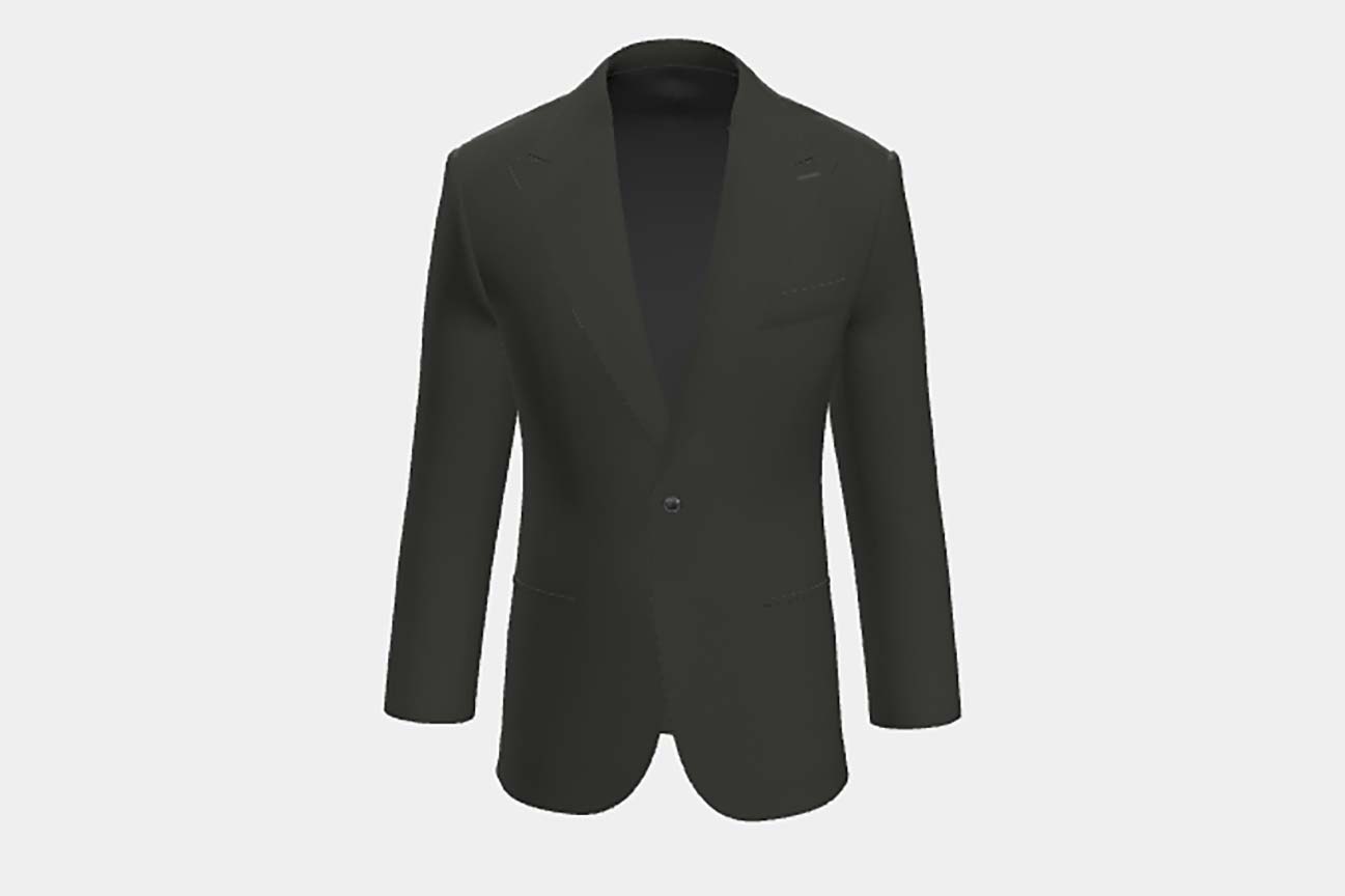 Veste tailleur en laine et soie années 150 noir Caccioppoli