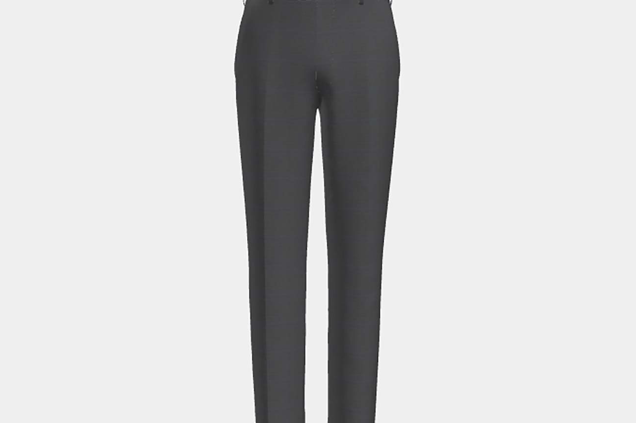 Pantalon tailleur en laine des années 130 avec fenêtre grise Caccioppoli