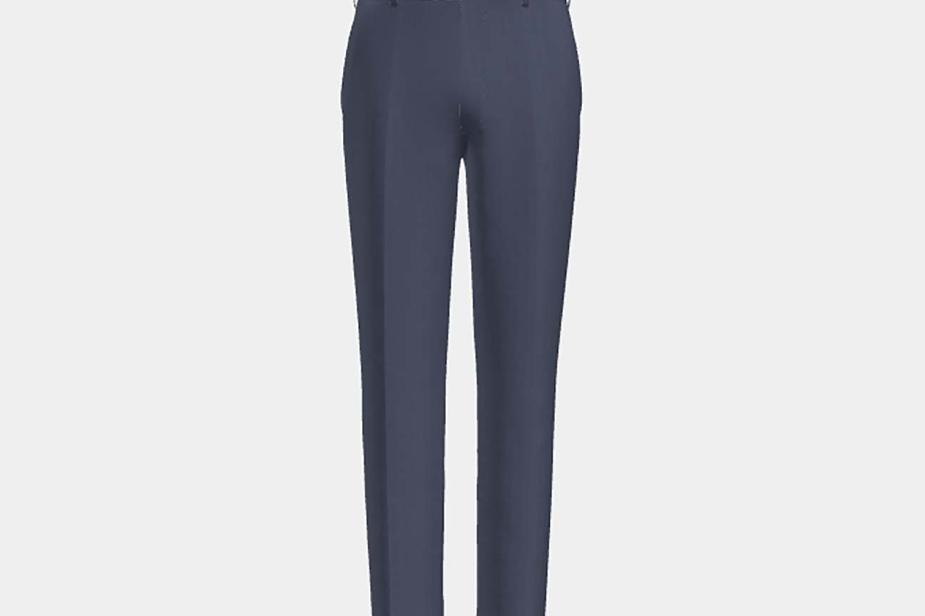 Pantalon en laine solaro années 130 sur mesure en bleu clair Caccioppoli