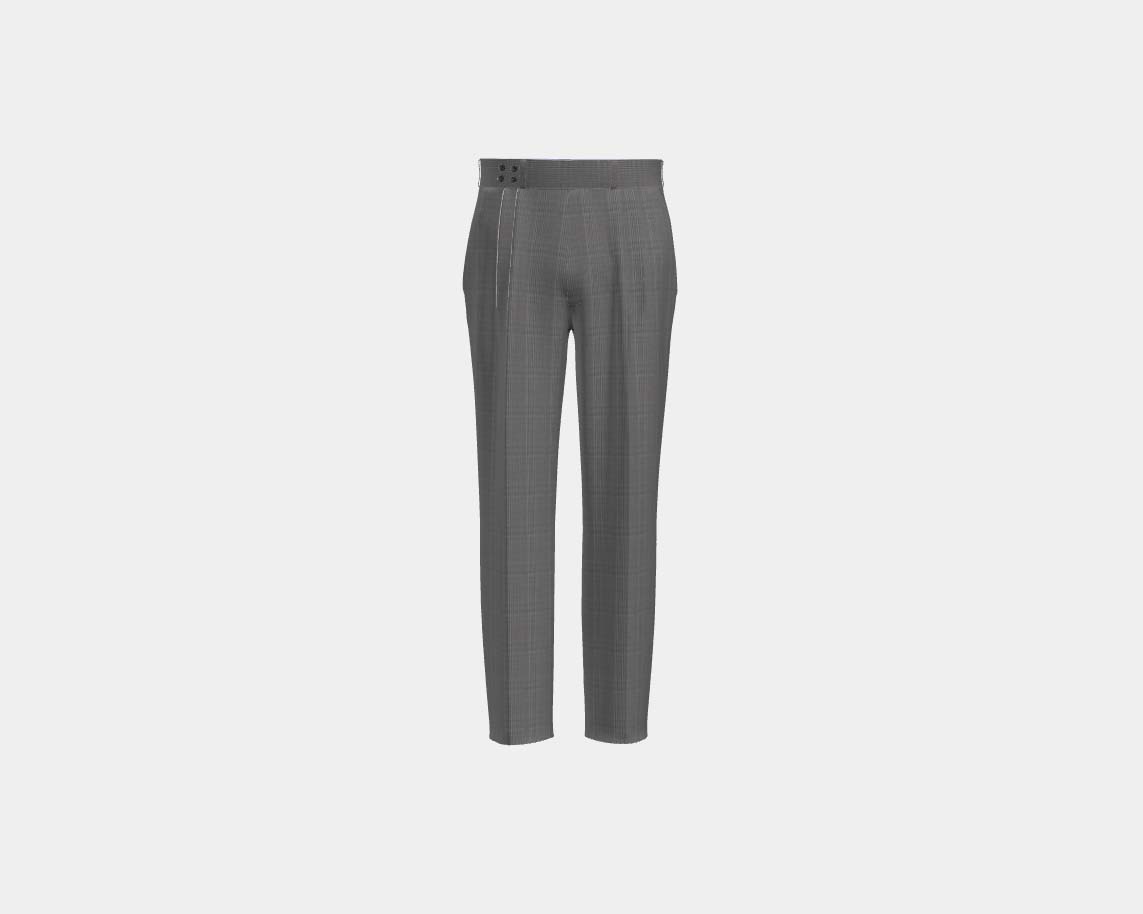 Pantalone con fascia su misura lana 110s grigio Canonico