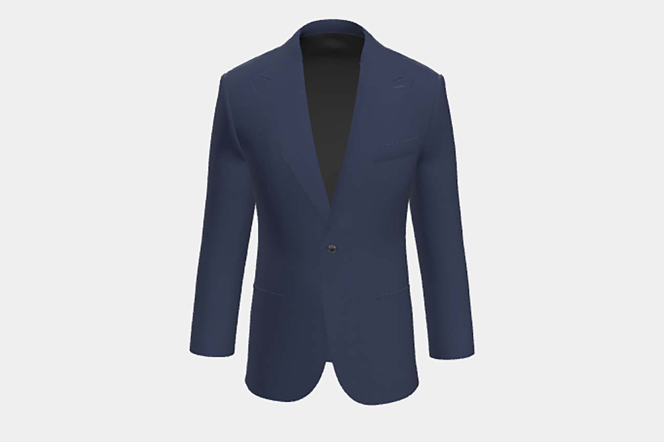 Veste tailleur en laine pied-de-poule bleue années 130 Caccioppoli