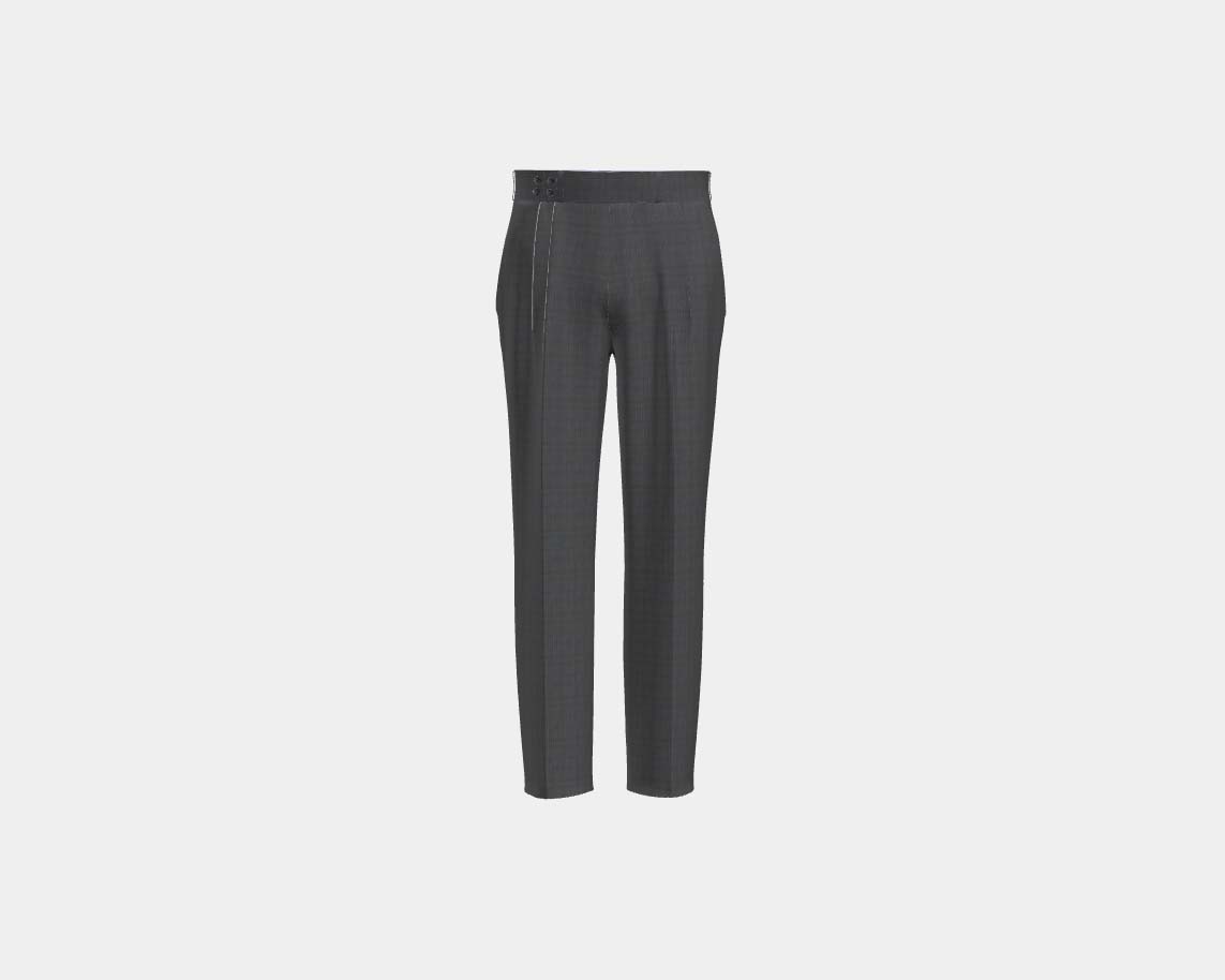 Pantalon tailleur en laine grise 110's Canonico avec bande
