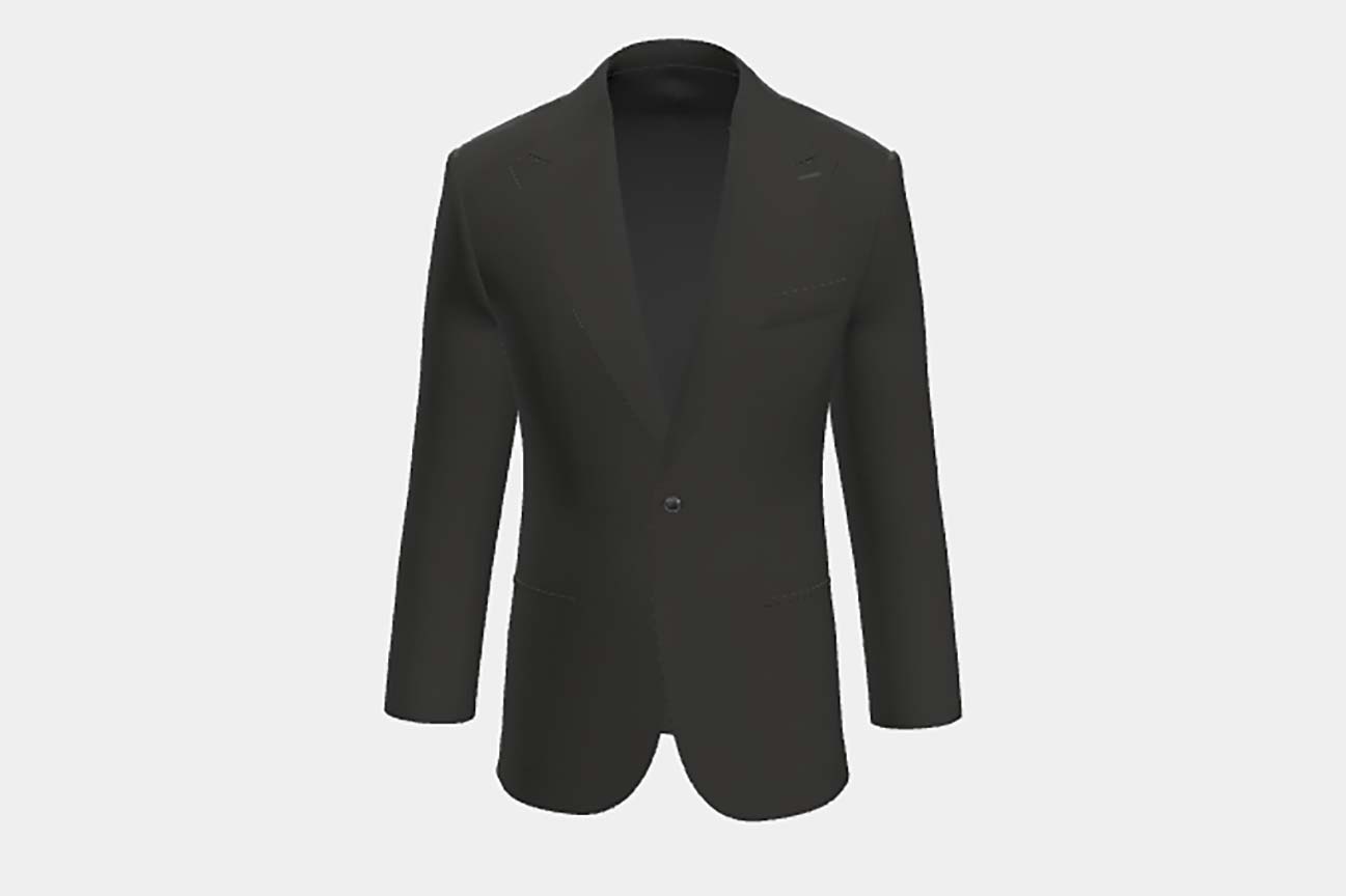Veste tailleur en laine noire des années 120 Canonico