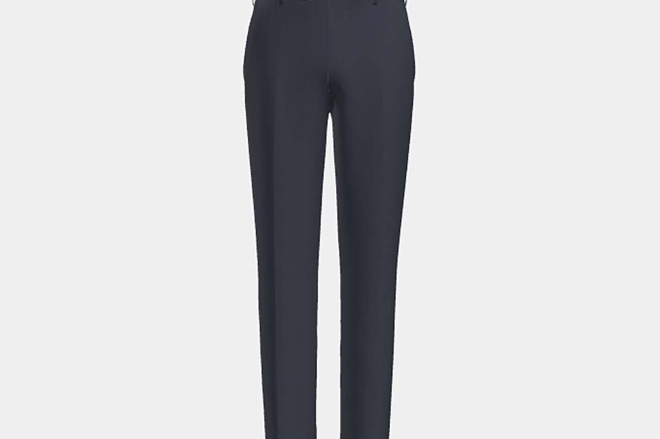 Pantalon sur mesure en laine et soie bleu années 150 Caccioppoli