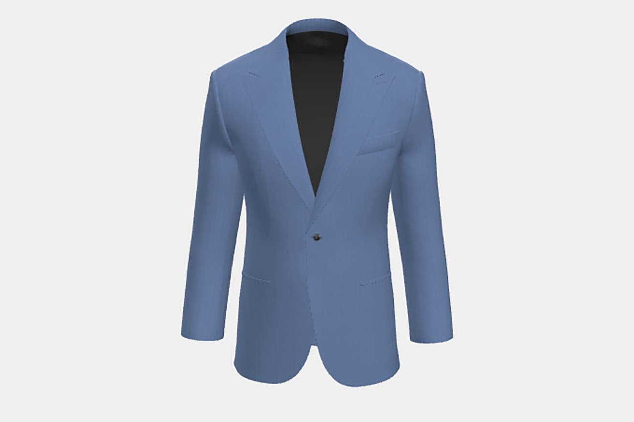Veste tailleur en laine solaro années 130 bleu clair Caccioppoli