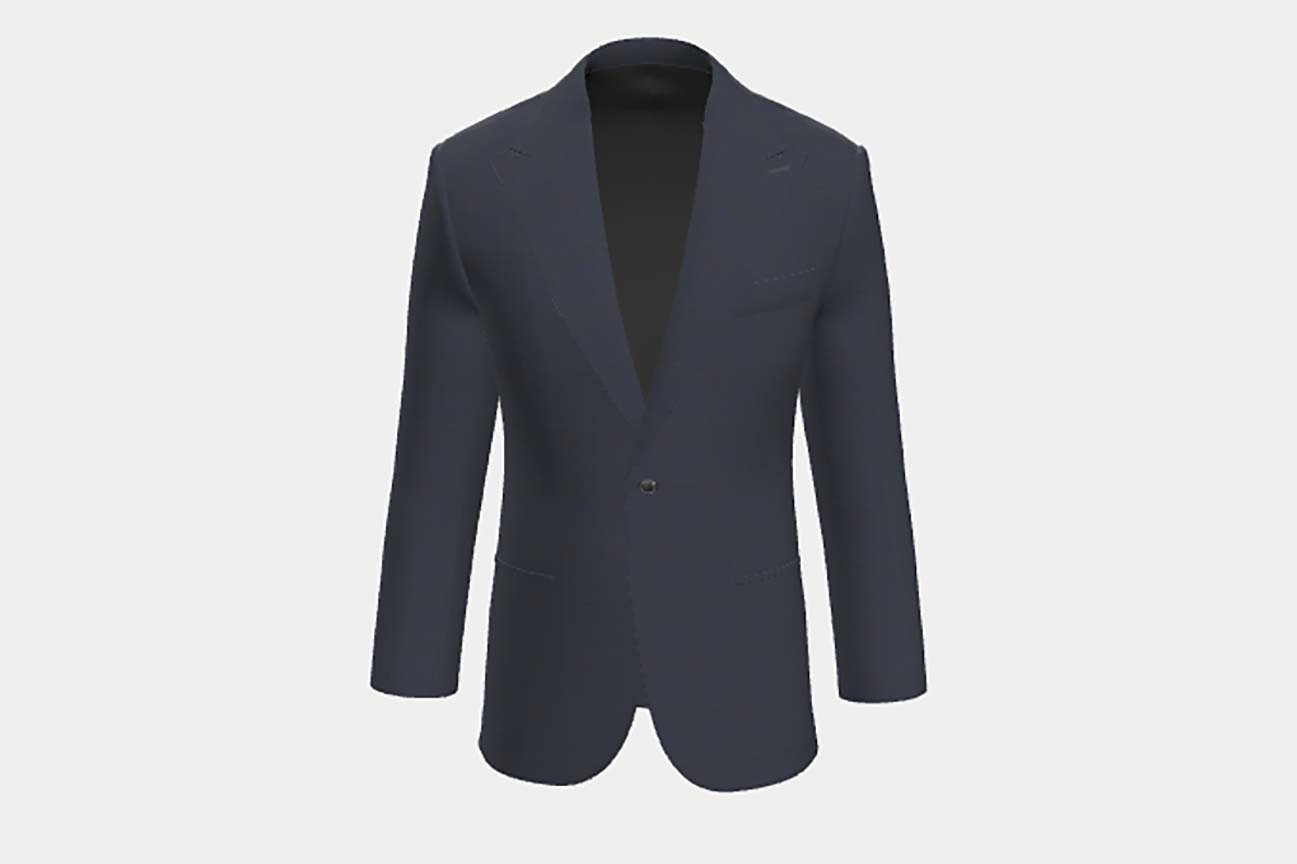 Veste tailleur en laine des années 130 avec fenêtre bleue Caccioppoli
