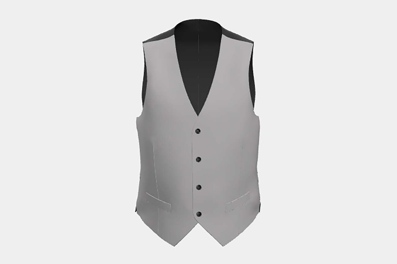 Gilet tailleur en laine gris 110s Canonico