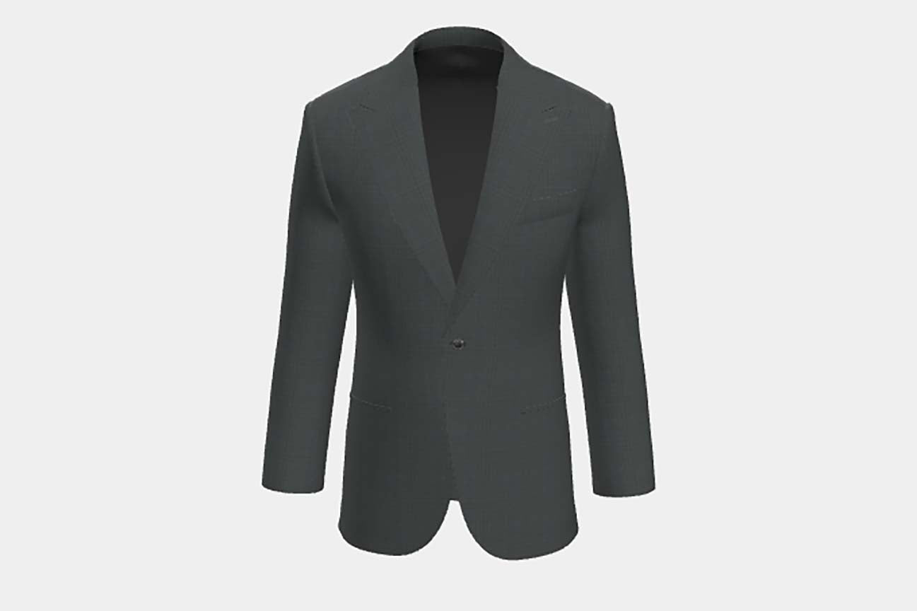 Veste tailleur en laine Prince de Galles années 130 verte Caccioppoli
