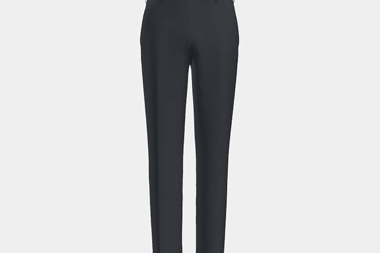 Pantalon tailleur en laine et soie bleu Canonico années 120
