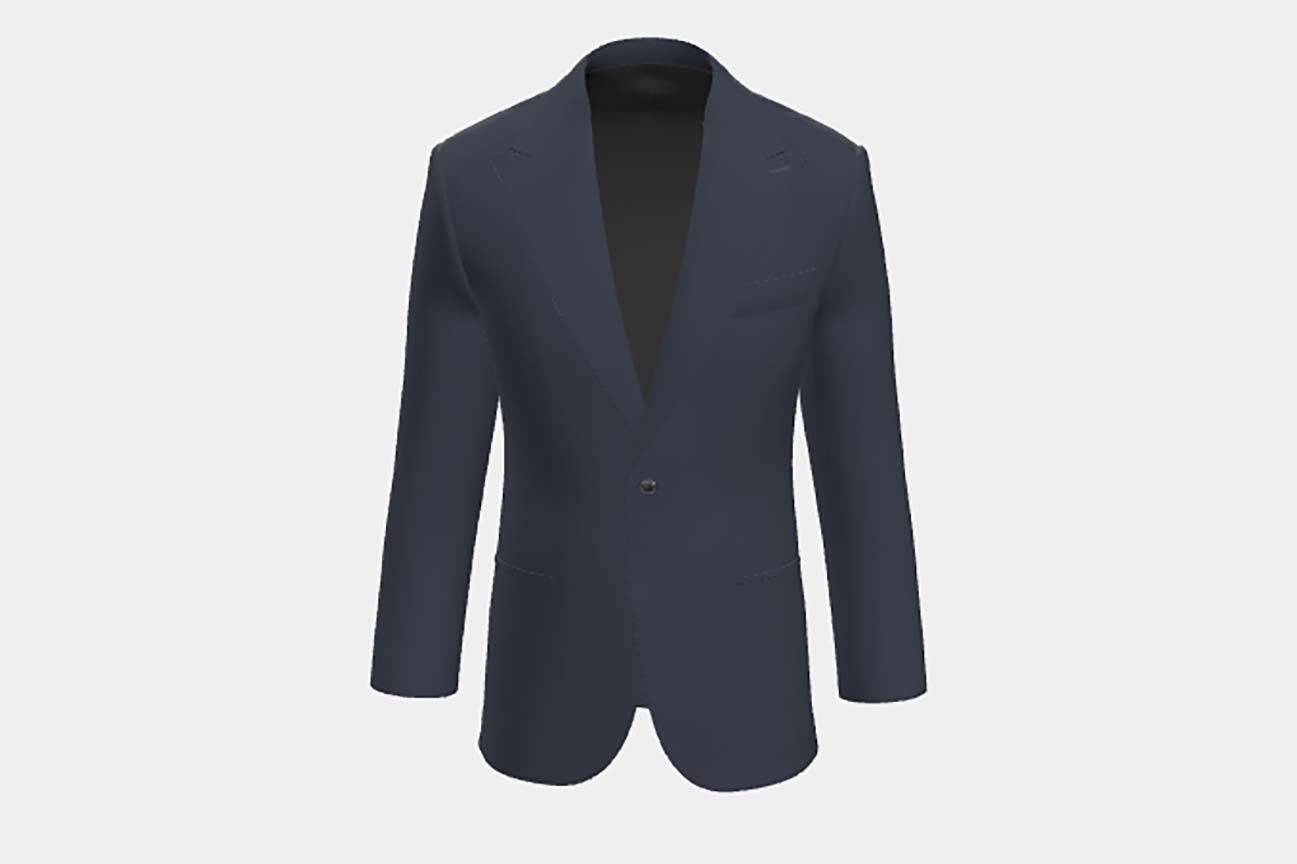Veste tailleur en laine et soie années 150 bleu Caccioppoli