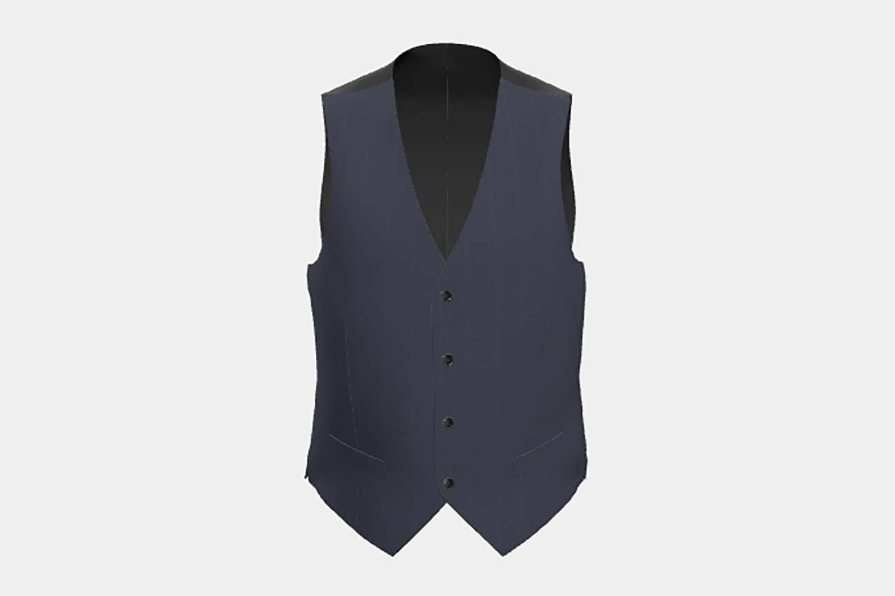 Gilet ajusté en laine crème 110s Canonico