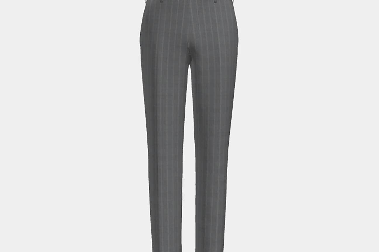 Pantalon tailleur en laine gris années 120 Canonico