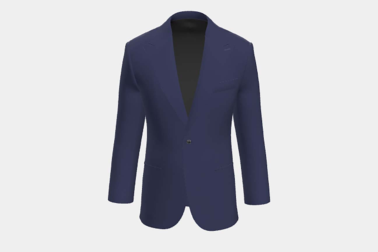 Veste tailleur en laine bleue 110s Canonico