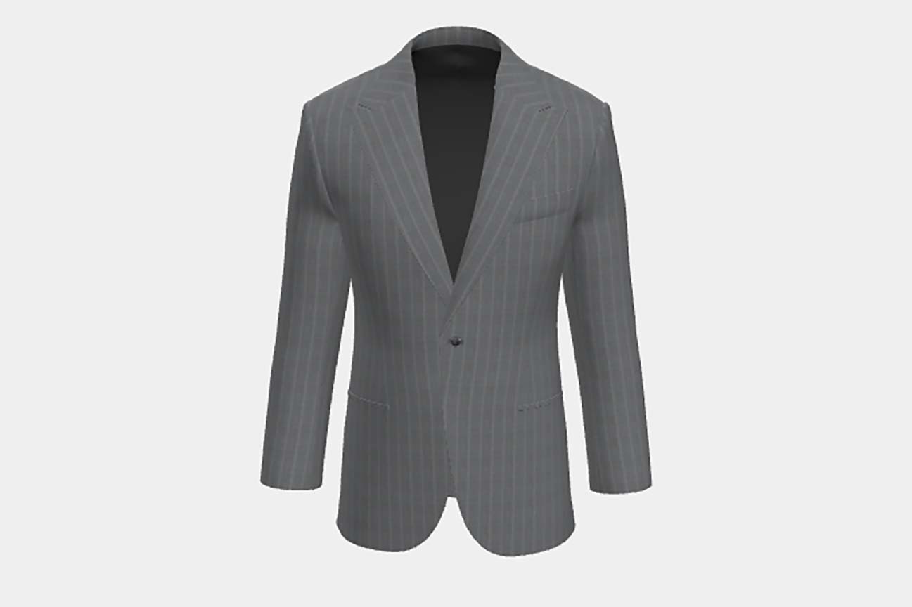 Veste tailleur en laine grise 120's Canonico
