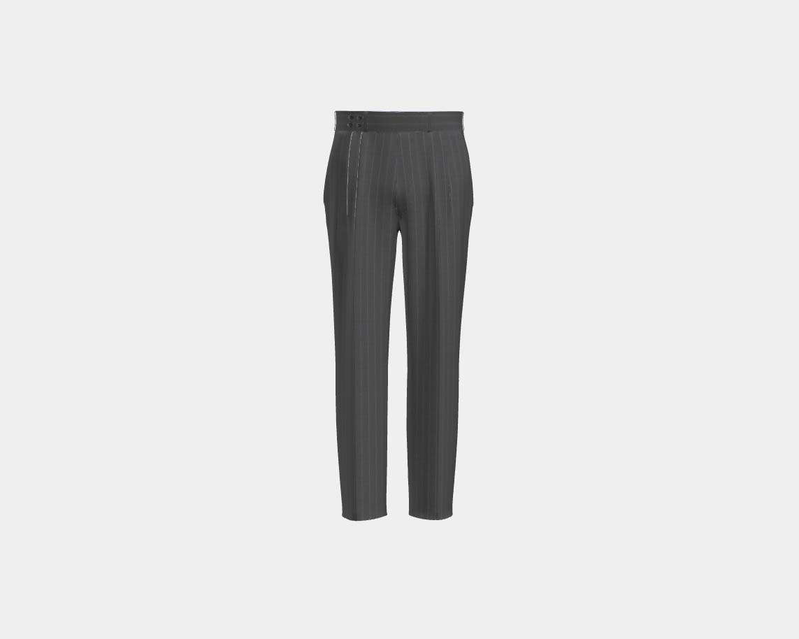 Pantalon tailleur en laine grise 110's Canonico avec bande