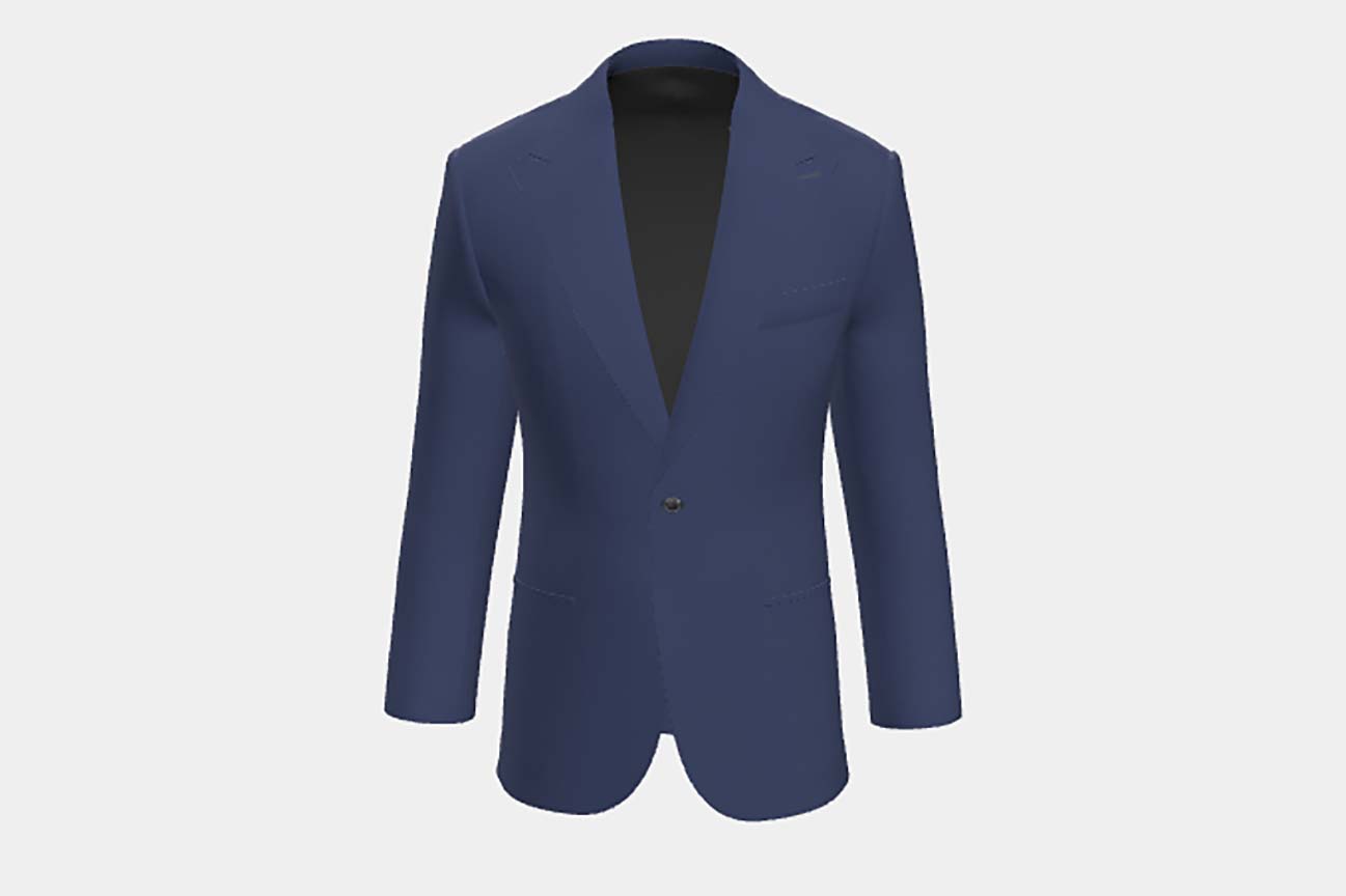 Veste tailleur en laine bleu Canonico années 120