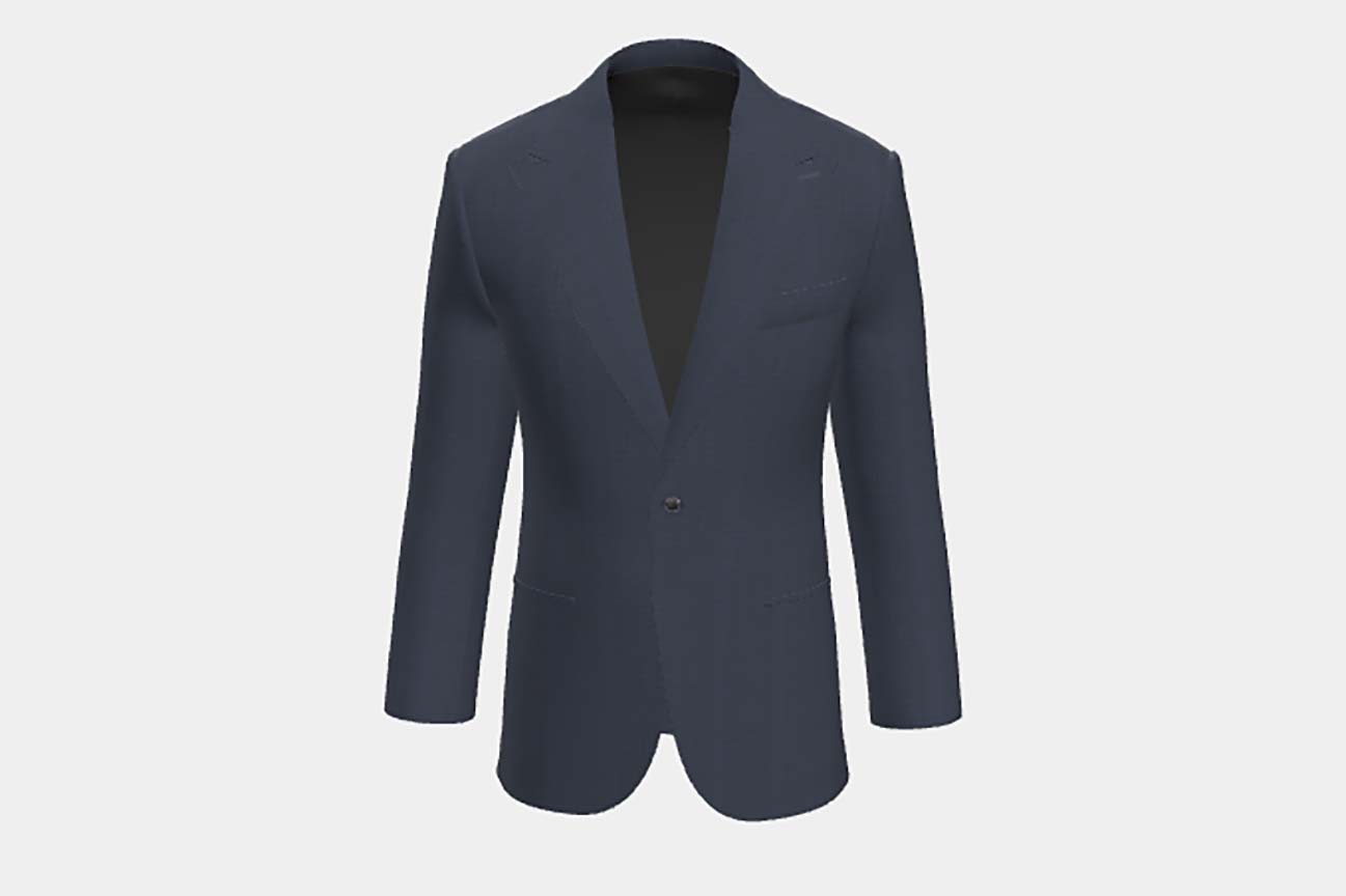 Veste tailleur en laine bleue Prince de Galles années 130 Caccioppoli