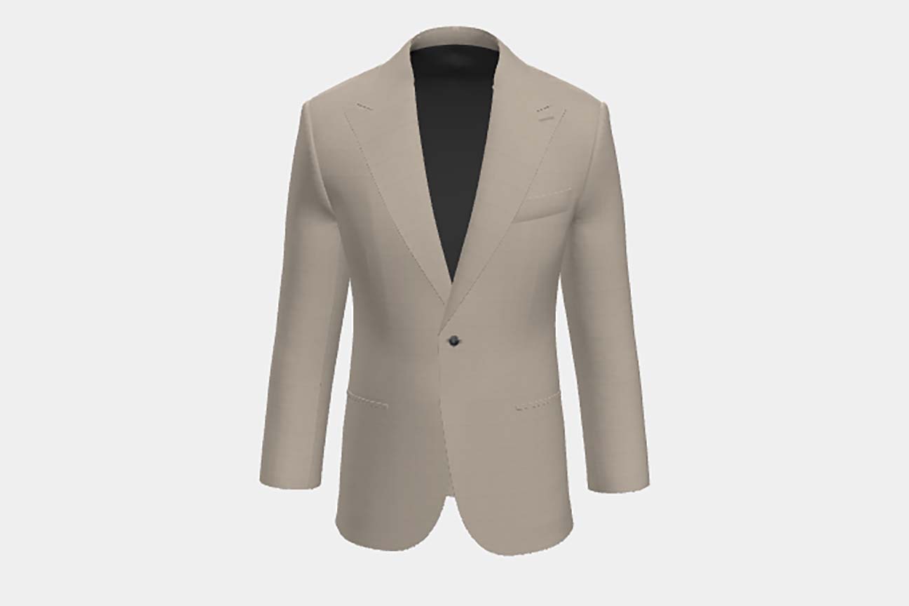 Veste tailleur en laine beige solaro années 130 Caccioppoli