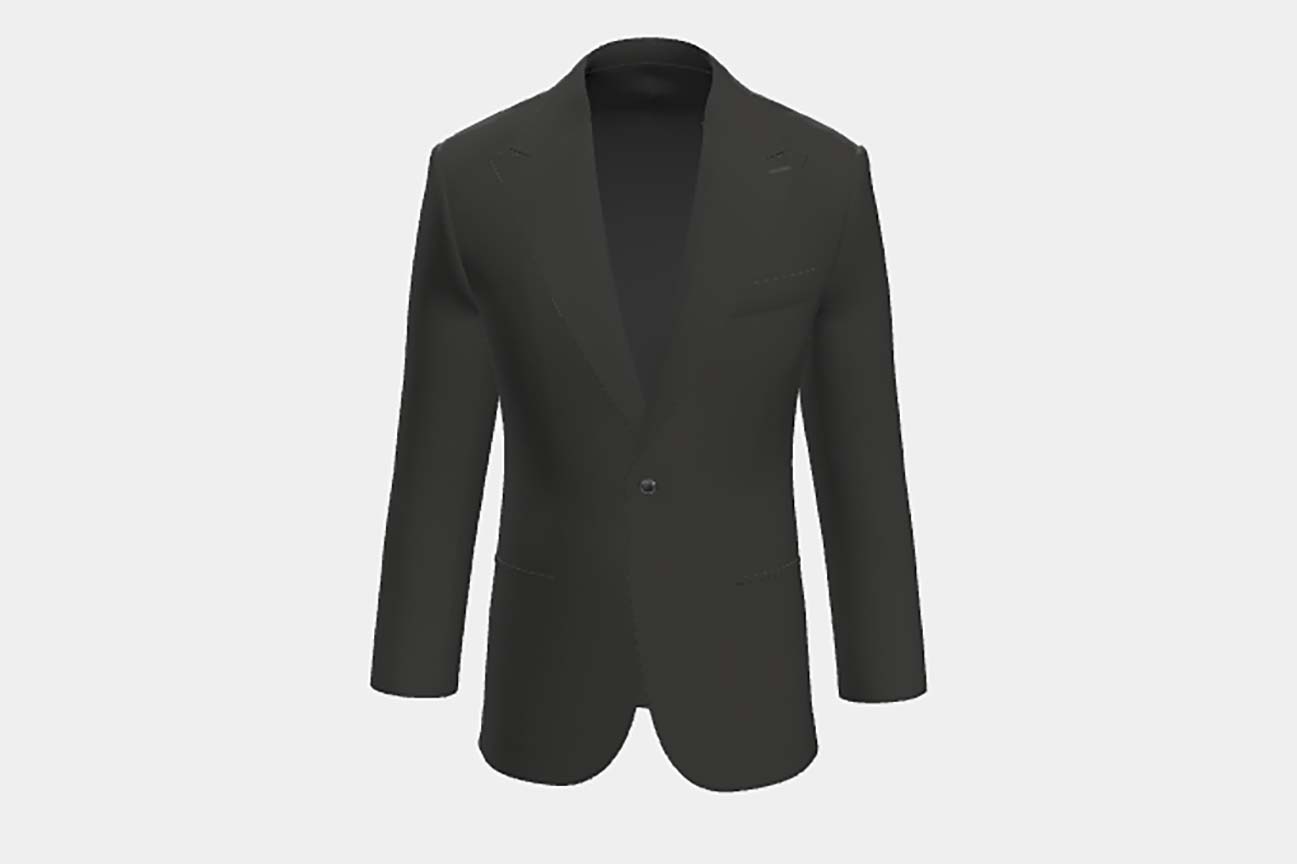 Veste tailleur en laine noire 110s Canonico