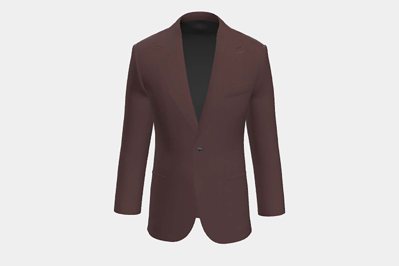 Veste en laine rouge solaro années 130 sur mesure Caccioppoli