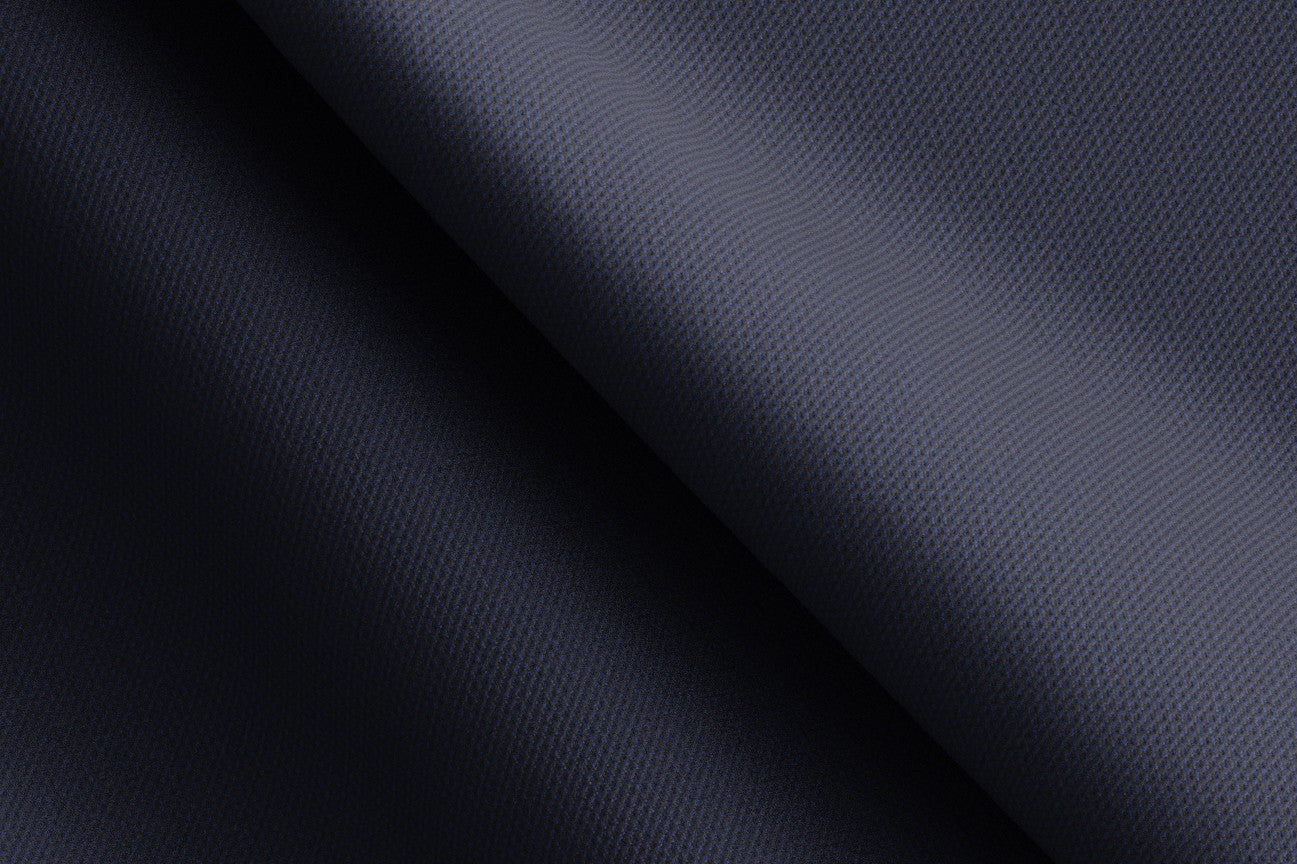 Traje a medida de lana 130s hopsack azul Caccioppoli