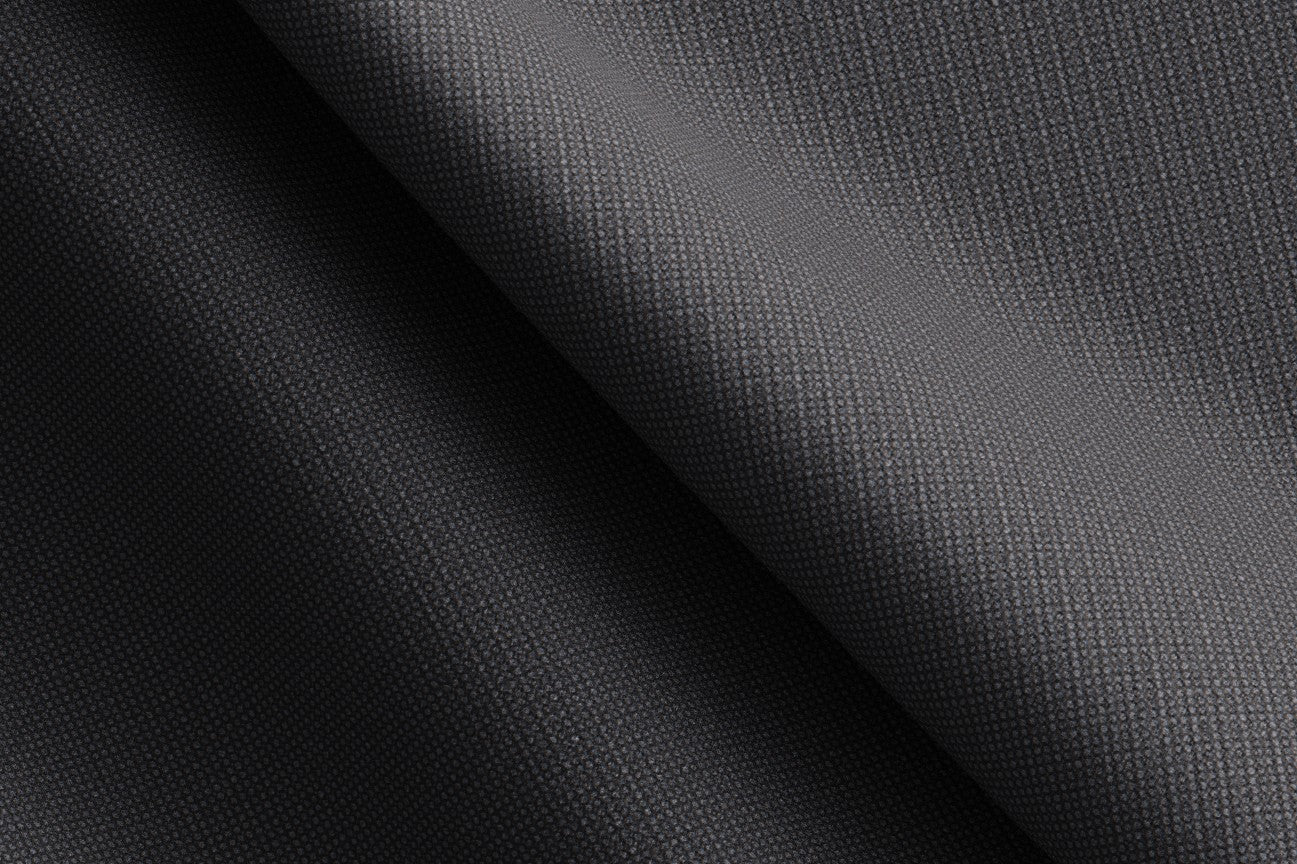 Traje a medida de lana 130s hopsack gris Caccioppoli
