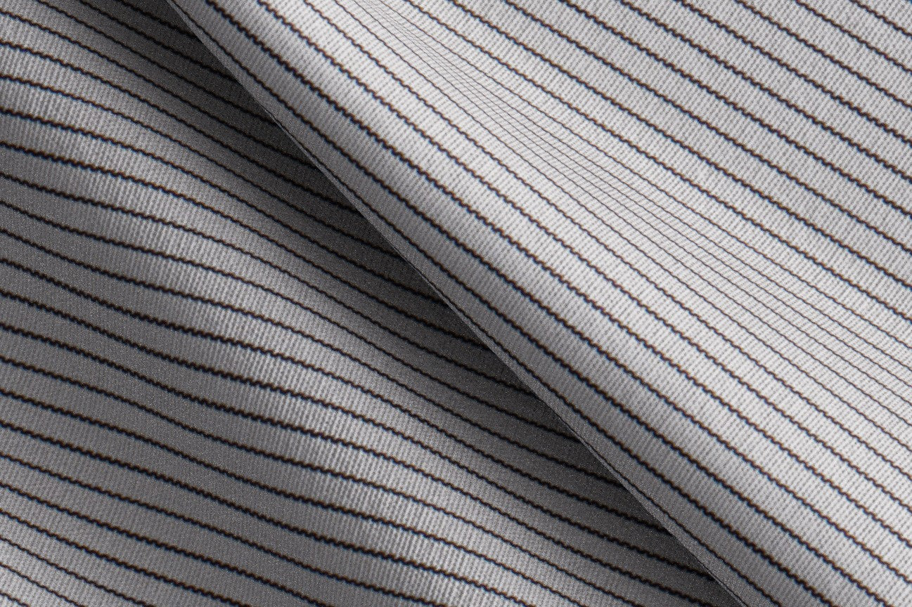 Chemise ajustée en coton à rayures bleu foncé