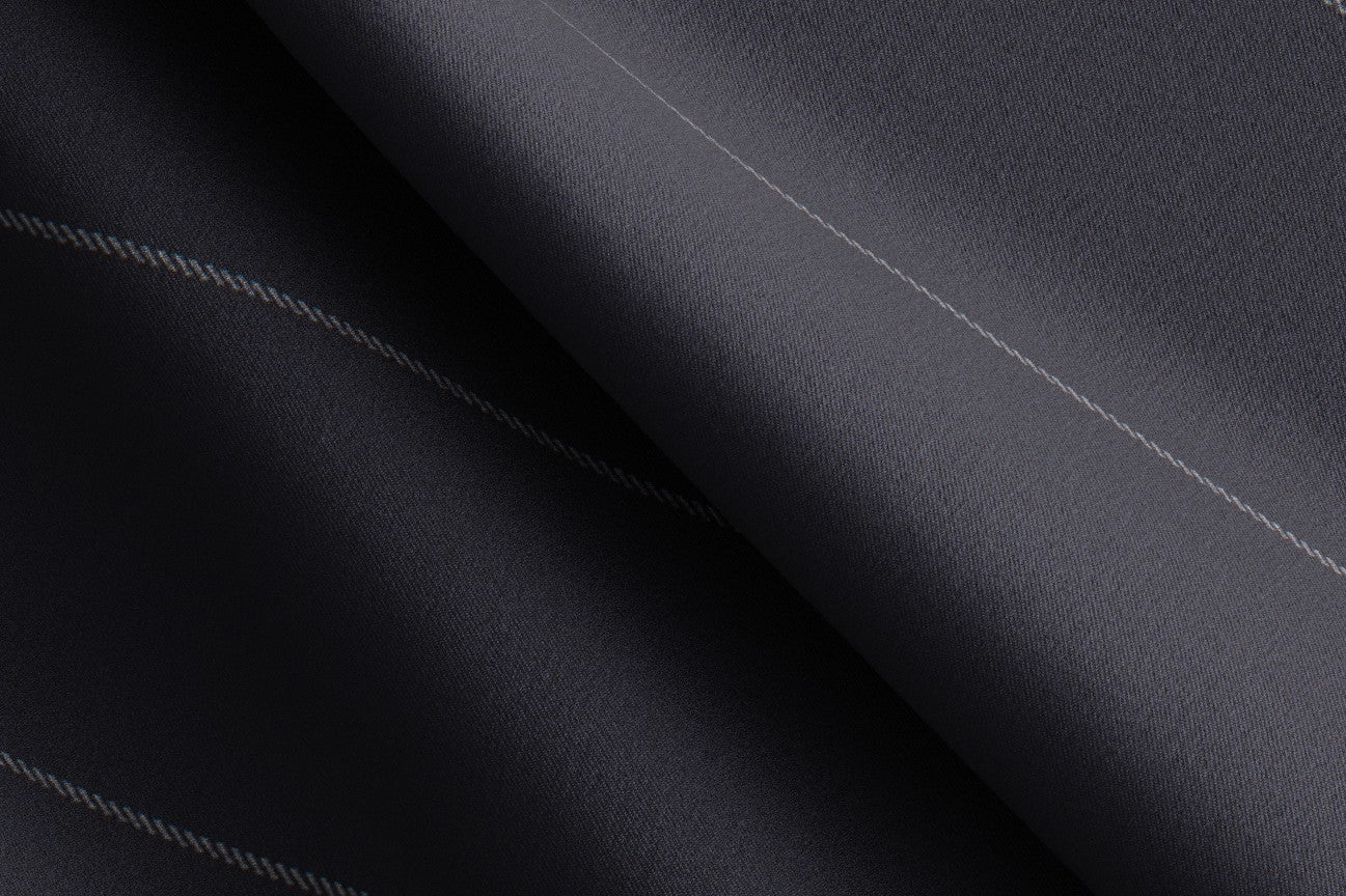 Pantalone con fascia su misura lana e seta 150s blu Caccioppoli