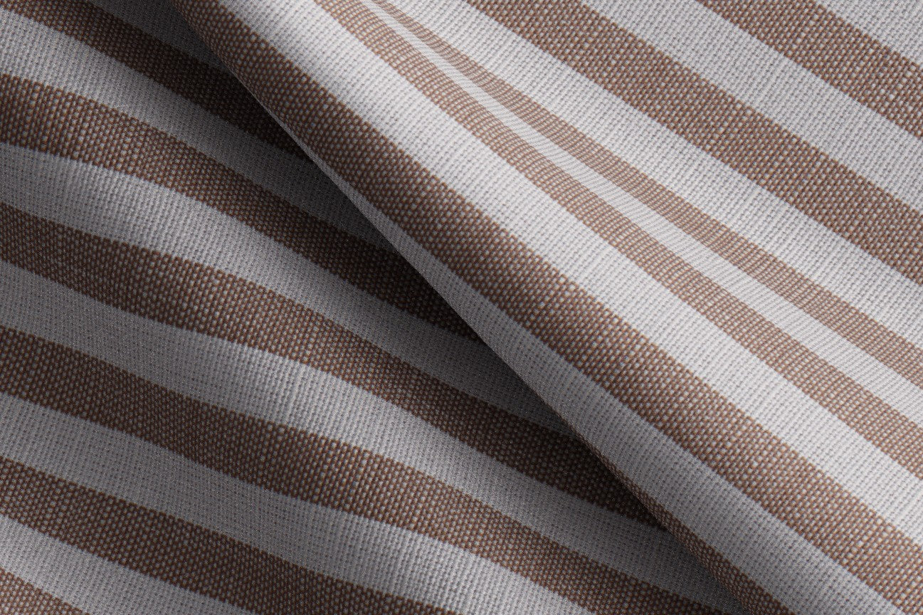 Chemise ajustée en lin et coton marron