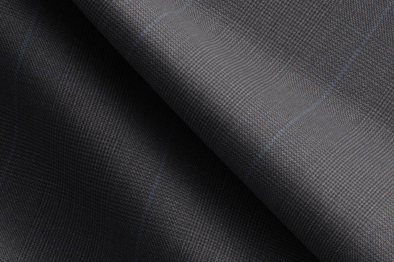 Pantalon tailleur en laine gris des années 130 à fenêtre Caccioppoli avec bande