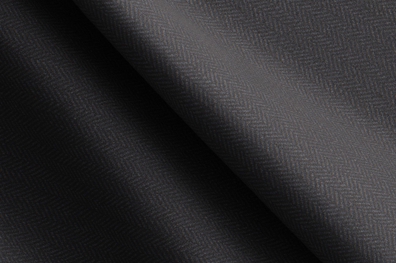 Pantalon tailleur en laine à chevrons gris années 130 Caccioppoli