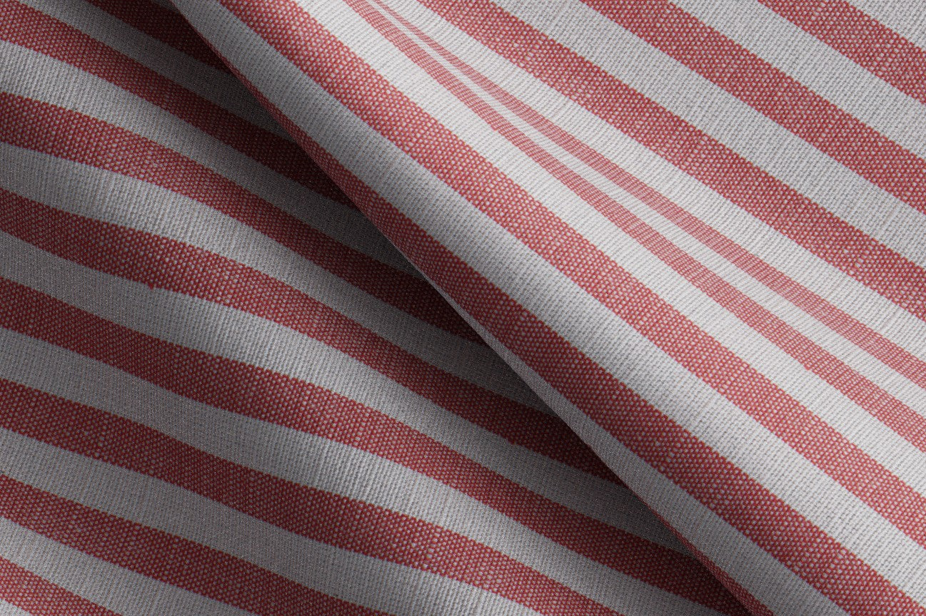 Chemise ajustée en lin et coton rouge