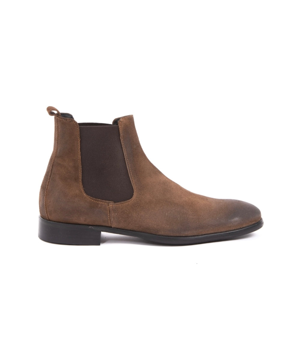 Dre - chelsea boots in camoscio sporcato steppa