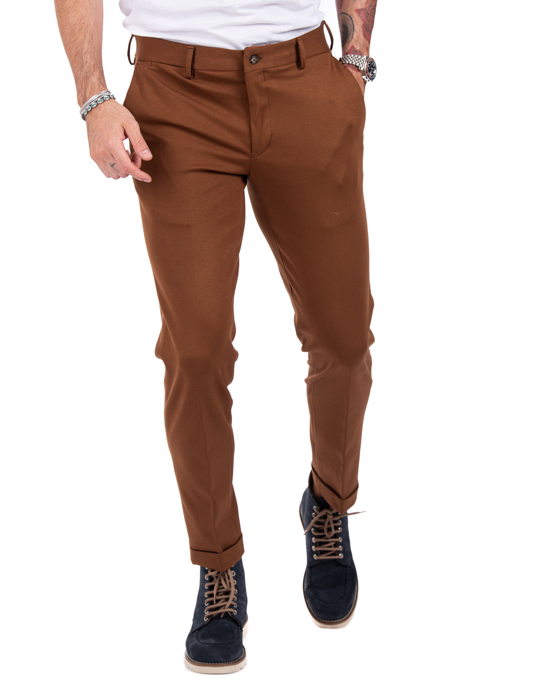 Mustang - pantalone punto milano cammello