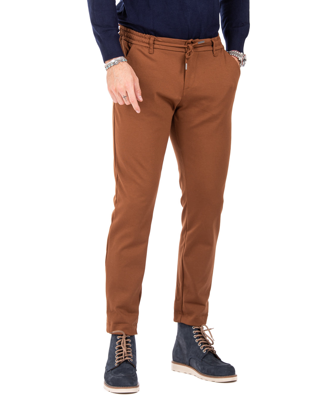 Mustang - camel milan stitch trousers
