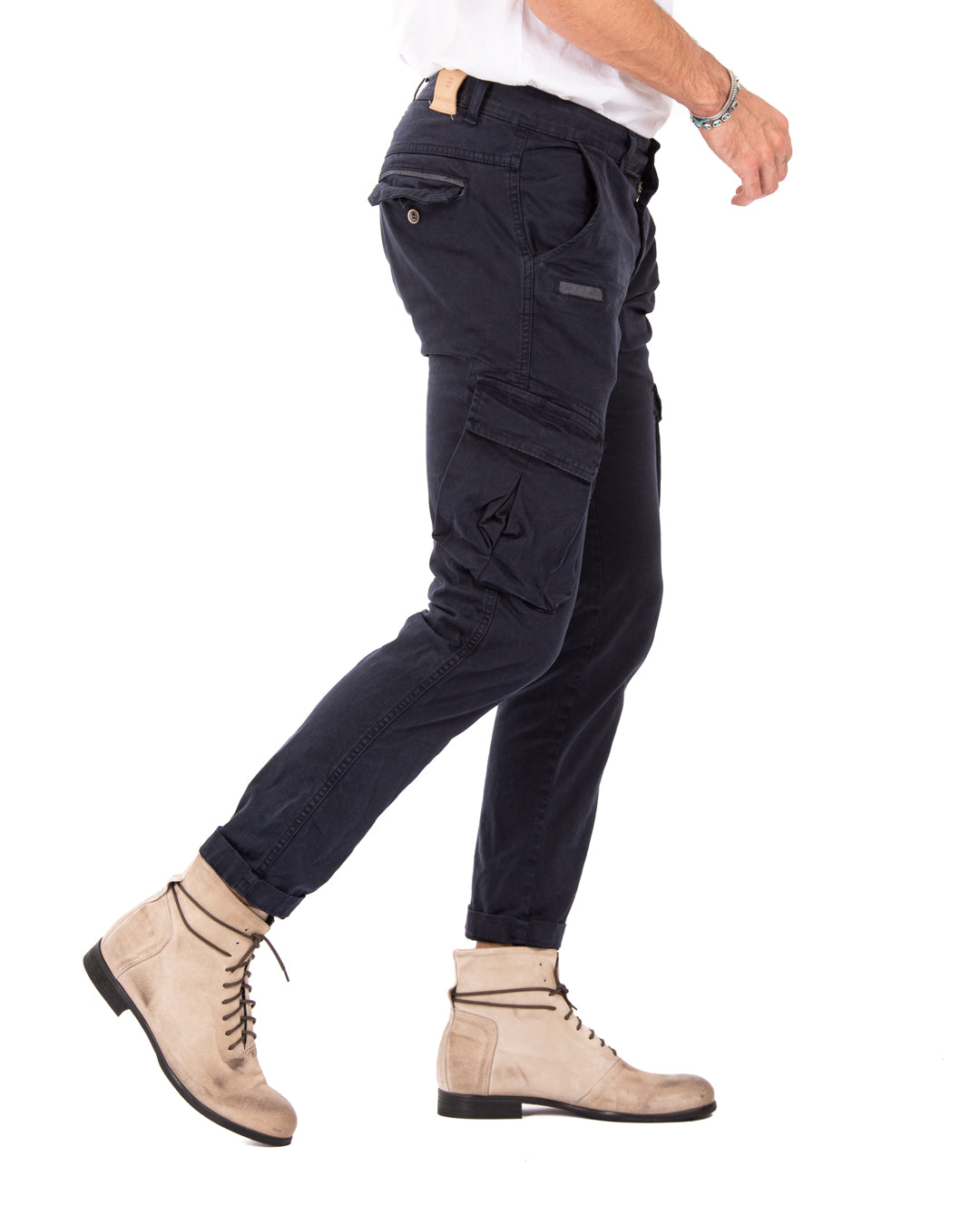 Roy - pantalon cargo bleu