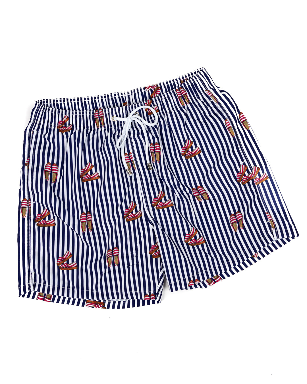 Swimsuit - Blue striped espadrilles pattern