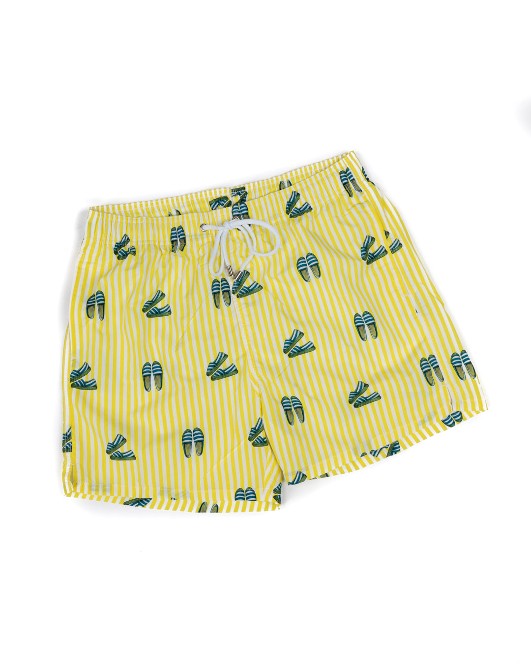 Swimsuit - Yellow striped espadrilles pattern