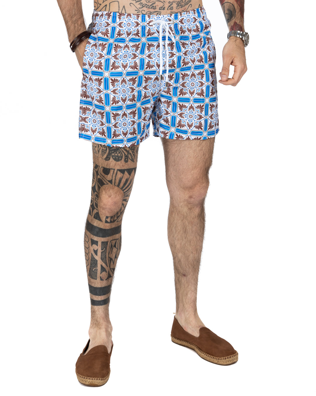 Swimsuit - Brown majolica pattern