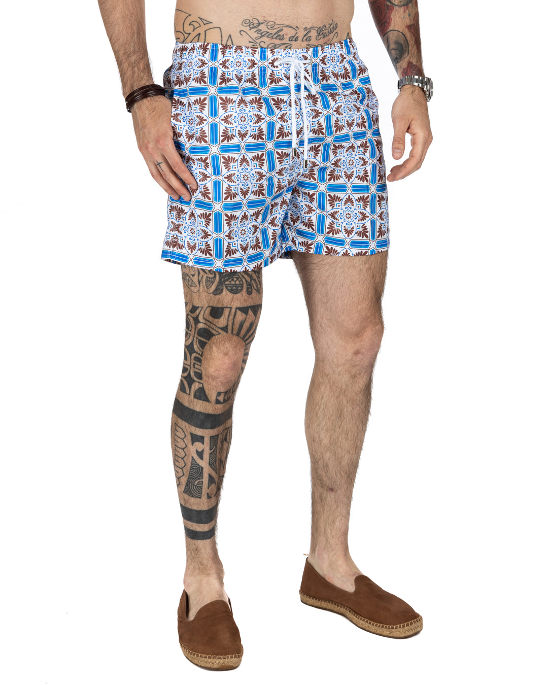 Swimsuit - Brown majolica pattern